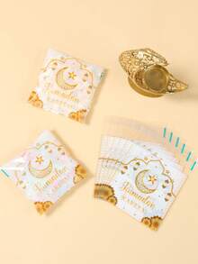 50/100 chiếc Túi Quà Tặng Tự Dán Màu Trắng Vàng In Hình Trăng & Sao, Túi Kẹo Ramadan, Túi Bao Bì Kẹo Chủ Đề Ramadan Dùng Để Trang Trí Ramadan, Trang Trí Nhà Cửa Ramadan, Vật Dụng Đóng Gói Quà Tặng Ramadan, Trang Trí Eid Al-Fitr, Trang Trí Bàn Ăn Tại Nhà, Quà Tặng Eid Al-Fitr, Vật Dụng Tiệc Lễ Ramadan Hồi Giáo - Nhiều màu - Xem 7