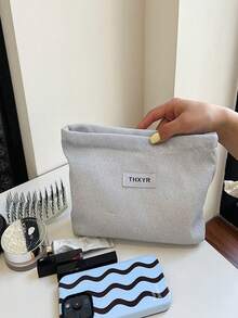 1 Piece Spring And Summer New Design Mesh-Feel Makeup Bag Large Capacity Water And Lotion Cosmetics Lipstick Foundation Organizer Bag Portable Handheld Bag - Multicolor - View 10