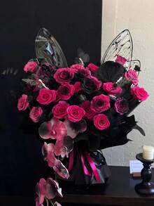 20pcs Butterfly & Floral Wrapping Paper, Waterproof Butterfly Bouquet Packaging Paper, OPP Transparent Floral Wrapping Paper, Suitable For Flower Shop Supplies, Gift Packaging, DIY Crafts, Size 19x22 Inches (Black Butterfly)