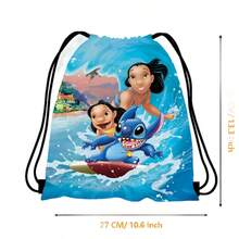 Stitch Backpack Set - Gift Bag With Cartoon Pattern, Birthday Gift/School Supplies Storage/Sports Equipment/Toy Organizer