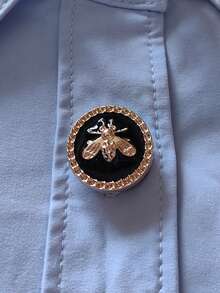 1件/2件套优雅蜜蜂几何图案纽扣套装，衬衫纽扣套装，夹扣套装，时尚水晶袖扣套装，适合搭配燕尾服和婚纱装饰