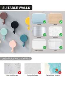 20pcs Self-Adhesive Wall Hooks Key Hooks Clothes Hangers Towel Hooks Strong Adhesive Removable Damage-Free Multi-Purpose Wall Mounts For Bathroom Bedroom Entrance Kitchen Living Room Hallway Home Organization Space-Saving Storage Decorative Colorful Random Colors Practical Easy To Stick Reusable Load-Bearing Design Ideal For Dorms Apartments Small Spaces Holiday Gift Ideas Halloween Thanksgiving Christmas Winter Festive Home Decor Party Essentials - Multicolor - View 5