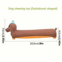 1pc Funny Sound Dog Toy, Durable Chew Toy For Pets, Latex Squeaky Toy For Sausage Dogs, Boredom Relief Toy For Small & Medium Dogs, No Battery Required - Multicolor - View 3