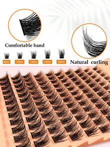 120 Clusters Individual Cluster Lashes DIY Lash Extension Crossed Wispy Soft Daily Cluster Lashes Thin Band Natural False Eyelashes - CC - View 3