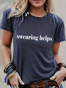 "Insults Are Helpful" Funny Sarcasm T-Shirt - Bold Statement Casual Round Neck Tee Suitable For Daily Wear,  Humor Gift & Conversation Starter (Machine Washable) Unisex Graphic T Shirts Unisex Casual Tee - 灰色 - 查看 8