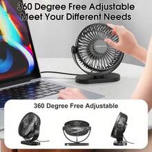 Sweetfull 1pc Portable Desktop Fan, USB Powered/With Hook/360° Rotation, Multifunctional Fan/Quiet Fan/Small Table Fan, Suitable For Bedroom, Kitchen, Office, USB Powered For Summer Cooling, Essential Item For Vacation And Travel - Multicolor - View 9