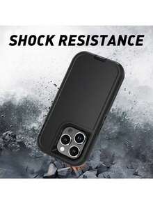 Apple Anti Drop, Shock-Absorbing, And Abrasion Resistant, Full Body Protective Phone Case, Sturdy, Three In One Protective Case Compatible With IPhone, Galaxy, HONOR,  Waterproof Scratch Resistant - màu đen - Xem 6