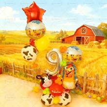 Bộ 49 bóng trang trí tiệc theo chủ đề trang trại, bao gồm bóng bay số bạc 32", bóng bay tròn trang trại 18", bóng bay ngôi sao đỏ 18", bóng bay hình con gà, bóng bay cao su hình con bò, thích hợp cho tiệc sinh nhật, tiệc chào đón em bé, kỷ niệm, trang trí trang trại, quà tặng bất ngờ cho con trai/con gái - Bạc - Xem 10