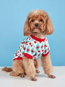 1 قطعة ملابس أليفة سترة تي شيرت، ملابس كلاب رقيقة ومريحة للكلاب الصغيرة مثل البوديل والتيدي، مناسبة للربيع والصيف - الأحمر - مشاهدة 6