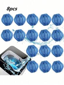 4 piezas Removedor de pelusa de lavadora, Atrapador de pelo de mascota de nailon, Cepillo quitapelusas - Azul - Ver 6