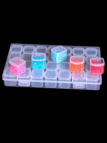 1 hoặc 2 hộp đựng tranh đính đá DIY, hộp phân loại, có 28 ngăn hoặc 56 ngăn. - Trong sáng - Xem 3