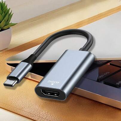 Type-C 转 HDTV 4K 高清适配器线，高清转换线，适用于智能手机、电脑和显示器屏幕镜像。（购买前，请确保您的设备规格支持 HDTV 连接）。