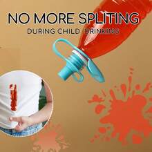 1 Piece Baby Bottle Top Spout,No Spill Silicone Baby Water Bottles Cap Adapter Replacement For Toddlers Kids,Protect Kids Mouth - Multicolor - View 2