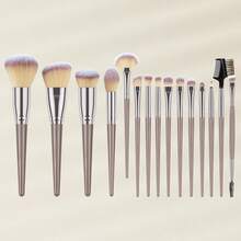 15件套超大化妆刷套装，包含柔软毛腮红刷、散粉刷、眼影刷、遮瑕刷等美妆工具 - 彩色 - 查看 13