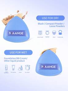 MAANGE 1个带收纳盒的三角粉扑，可湿用，柔软亲肤，方便携带，是旅行、赠品、旅行必备的理想之选。 - 藍色 - 查看 5