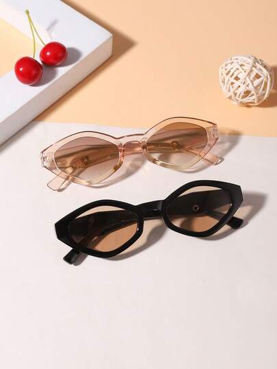 2PCS Youth 12-16 Years Old Casual Diamond Frame Fashion Glasses For Outdoor And Daily Clothing Coordination