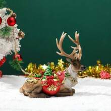 Christmas Reindeer Statue With Tree And Gifts - Resin Home Decor, Living Room Decoration, Holiday Sculpture, Personalized Gift For Family And Friends - Cultural - View 4