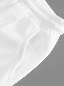 2 pièces/Set Sweat à capuche blanc décontracté rétro minimaliste pour hommes + Short à cordon de serrage et poche pour hommes, mode simpliste, convient au style de rue printemps/été et aux sports de plein air - Blanc - Voir 9