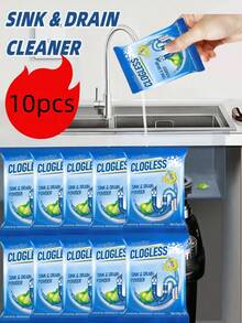 JAYSUING 1/5/10pcs Super Drain Cleaner, Unblocks Kitchen Sink, Toilet And Pipes In Seconds