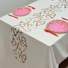 1pc Rose Gold Number Birthday Table Runner, 45th Birthday, 11.02*108.27/196.85/393.7 Inches, Birthday Party Decoration, Anniversary Retirement Party Supplies, Birthday Celebration, Party Supplies, Father's Day, Mother's Day - Rose Gold - View 16