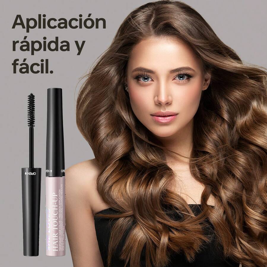 1 pieza Barra de tinte de cabello temporal para adultos, retoque rápido, fórmula resistente al agua y al sudor, cobertura rápida y duradera para cabello seco, fácil de aplicar y lavar, Bolígrafo de tinte para cabell, práctico para viajar y usar cuando sales - Marrón - Ver 1