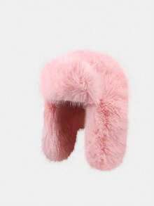 CUCCOO SZL 1pc Warm Fleece Solid Color Windproof Ear Flap Hat, Thick Plush Winter Bucket Hat, Valentine's Day Valentines - Multicolor - View 10