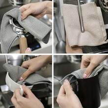 3pcs/6pcs Super Soft & Absorbent Microfiber Kitchen Towels, Double-Sided Waffle Texture, Easy To Clean, Space Theme, White, Gray And Beige, Ideal For Wiping Countertops And Appliances, Also Can Be Used As Dish Cloths - Multicolor - View 9