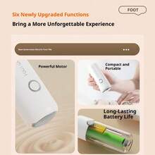 New Cylindrical Electric Foot File USB Pedicure Device, 2-Speed Adjustable, Stainless Steel Grinding Head, For Home/Foot And Hand Care, Foot, Hand, Multi-Function Beauty Tool, Battery Capacity: 500mAh - Multicolor - View 5