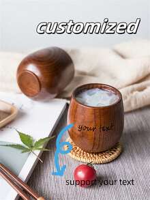 1 pieza Taza de madera personalizable, taza, taza de café de madera, taza de madera, reutilizable, multifuncional, ornamental, elegante, exquisita, de alta calidad, personalizada, única, regalos ideales para él, regalos ideales para ella, ella, novio, novia, papá, mamá, familia, amigos, hijo, hija, estudiantes escolares, trabajadores, niños, oficina, salón de té, escuela, hogar, romance delicado