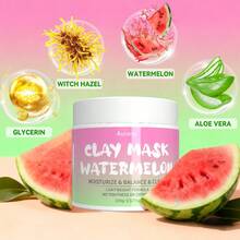 AURANY 可作为礼物送给她/他：西瓜泥面膜，控油保湿面膜，适合所有浅米色肌肤，蕴含甘油、芦荟和，温和清洁，不含酒精，散发清新西瓜香气，100克 - 彩色 - 查看 3