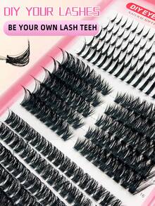 Asiteo 540/570pcs Russian Lash Extensions Kit Spikes Lash Individuals 3D Volume Eyelash Clusters D-Curl Lash Clusters Kit 10-18MM ,Spike Lashes Individual Lash Clusters, Multi-Type Look, Spikes/80D Individual Soft DIY Eyelash Extension At Home - D - View 4