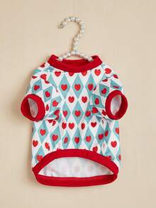 1 قطعة ملابس أليفة سترة تي شيرت، ملابس كلاب رقيقة ومريحة للكلاب الصغيرة مثل البوديل والتيدي، مناسبة للربيع والصيف - الأحمر - مشاهدة 7