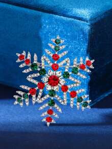 1 pieza Nuevo broche de moda con diseño de copo de nieve navideño, elegante pin personalizado como regalo para mujeres - copo de nieve - Ver 3