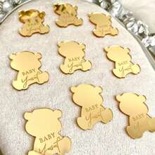 20pcs Gold Crown Labels, Customizable Crown Labels, Christening Labels, Mirror Chocolate Labels, Crown Name Labels 5cm - Gold - View 29