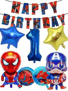 Marvel Spiderman Cartoon Balloons - Birthday Party Decorations Set, New Year Theme Party Supplies, Children's Celebration Activities And Gifts/Bouquets
