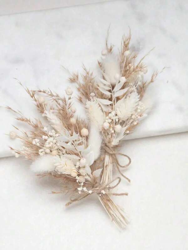 Hot Selling Mini Dried Flower Bouquet 1-12pcsSet, Suitable For Bohemian Wedding, Table Centerpiece Decoration, Dried Small Reeds, Crafting Dried Flowers, Bridesmaid Gift Box For Birthday Cakes, Vase Decoration