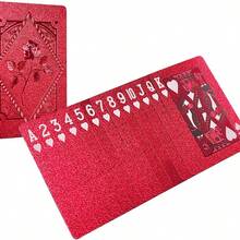 1PC Waterproof & Flexible Playing Cards With Box, Cool Design Great For Parties, Games, Gifting And Celebrations,Black Card,Gifting>Golden,Palying Cards - 紅色 - 查看 8