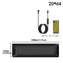 Biển hiệu ma trận LED không dây cuộn, có nguồn USB 5V, bảng ma trận LED linh hoạt điều khiển bằng ứng dụng Bluetooth biển hiệu LED lập trình tự làm cho cửa hàng ô tô khách sạn nghỉ dưỡng - Dễ dàng lắp đặt và thiết kế bền bỉ - Trình cắm USB - Xem 13