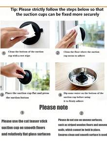 Feather Teaser Cat Toy Cat Toys With Detachable Strong Suction Cup Super Strong Suction, Firmly Suck The Ground Interactive Cat Toys Are Suitable For Cats To Play And Exercise Indoors, Without Battery - Multicolor - View 5