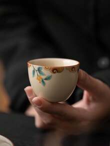 1/2/4/6pcs Ru Kiln Ceramic Tea Cups, Household Guest Cups, Red Tea Cups, Gongfu Tea Cups, Tea Tasting Cups, Espresso Cups, Arabic Coffee Cups, Turkish Coffee Cups, Water Cups, Gift Cups - Multicolor - View 10