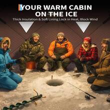 Insulated Ice Fishing Shelter 6-8 Person, Quick Setup Portable Hub Tent, Windproof Thermal Shanty For Winter Ice Fishing With Carry Bag - Blue - View 5