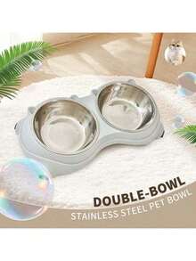 Double Stainless Steel Pet Bowl Set,  Base And Easy To Clean For Cats And Dogs, Indoor And Outdoor UseMacaron Stainless Steel Pet Bowl - 1.2L - View 5