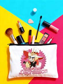 2 piezas/1 Set Bolso de lona con estampado "Supera la depresión", bolso de hombro para viajes y uso diario, bolso de compras, opción ideal como regalo, bolso plegable de viaje, bolso de lona, bolso de fin de semana, organizador de viaje de gran capacidad, artículos esenciales para cruceros y vacaciones para hombres y mujeres - Multicolor - Ver 12