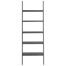 vidaXL Estantería inclinada de madera de ingeniería negra, acero de 5 niveles - Negro - Ver 3