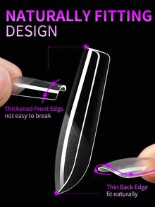 120Pcs Clear Medium Soft Gel Tips Nail Tips Full Cover Square Fake Nails Artificial False Fingernails Manicure Design Decor For Nails/Acrylic Nails Extension Home DIY Nail Salon False Gelly Tips