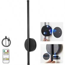 LED可充电壁灯 无线内壁灯 50/80厘米 可调光 适用于客厅沙发旁卧室墙面装饰灯 无级调光 遥控开关 壁灯 卧室书房室内装饰夜灯