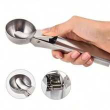 1 Piece, Ice Cream Scoop, Melon Seed Scoop, Stainless Steel Baking Scoop, Dig-Out Ice Cream Scoop With Trigger, Modern Dough Scoop, Reusable Melon Seed Scoop, Suitable For Restaurants, Weddings, Parties, Home Kitchen Gadgets, Dorm Essentials - Multifunctional Spoon - View 4