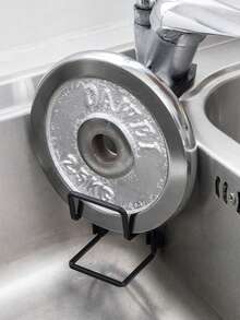 1pc Random Color Faucet Sponge Holder, Kitchen Sink Hanging Wire Mesh Scrubber Organizer, Practical & Convenient - Multicolor - View 5