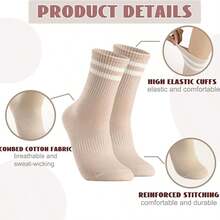 6 Paar Damen gestreifte Lässig Business Sport Lauf Fahrrad vielseitige Mode Studenten Knöchelsocken, Herbst (10 Paar/20 Paar)