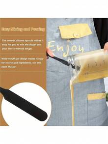 1 Set 24oz Glass Fermentation Jar Kit With Markings And Lid, Includes Scraper And Cover, For Bread Dough, Sourdough, Kombucha, Soy Sauce Fermenting Crock With Lid - Multicolor - View 7